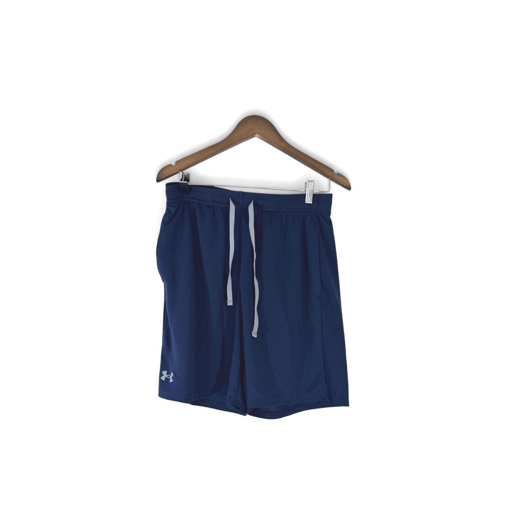 Under Armour Mens Navy Blue Mesh Athletic Shorts Loose Fit 1328705 Large